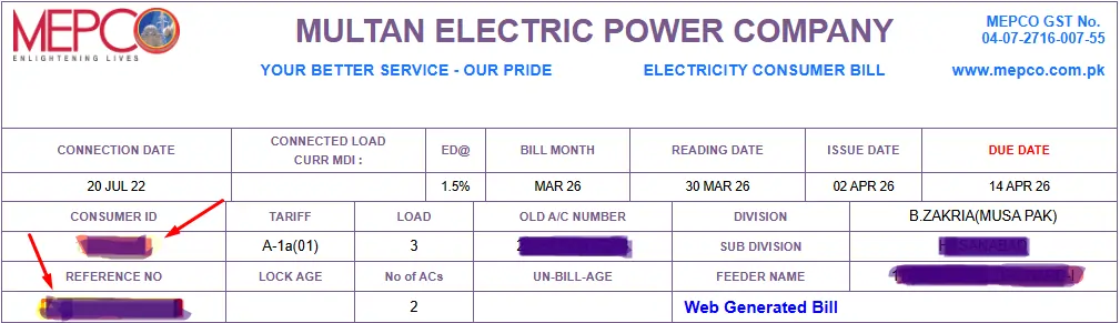 Mepco Bill